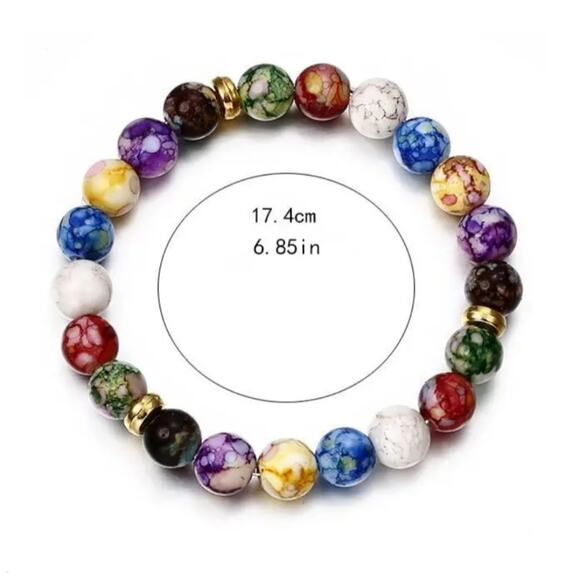 Volcanic Stone Colorful 7 Chakra Energy Bracelet - Picture 9 of 15